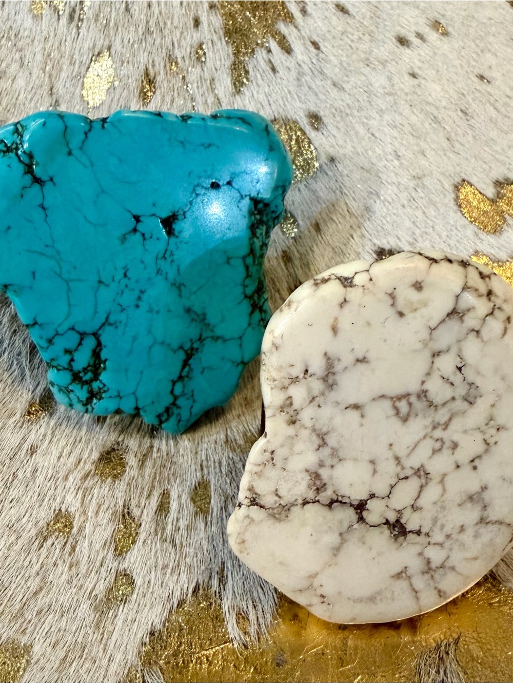 2 Turquoise Slab Bolo Ties